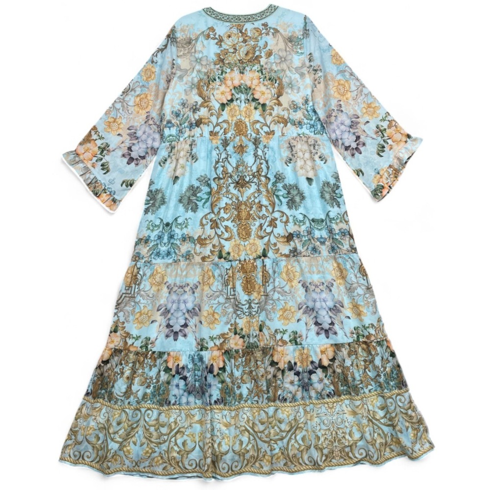 Soft Surroundings Baroque Maxi Dress Blue XL New - Picture 2 of 16